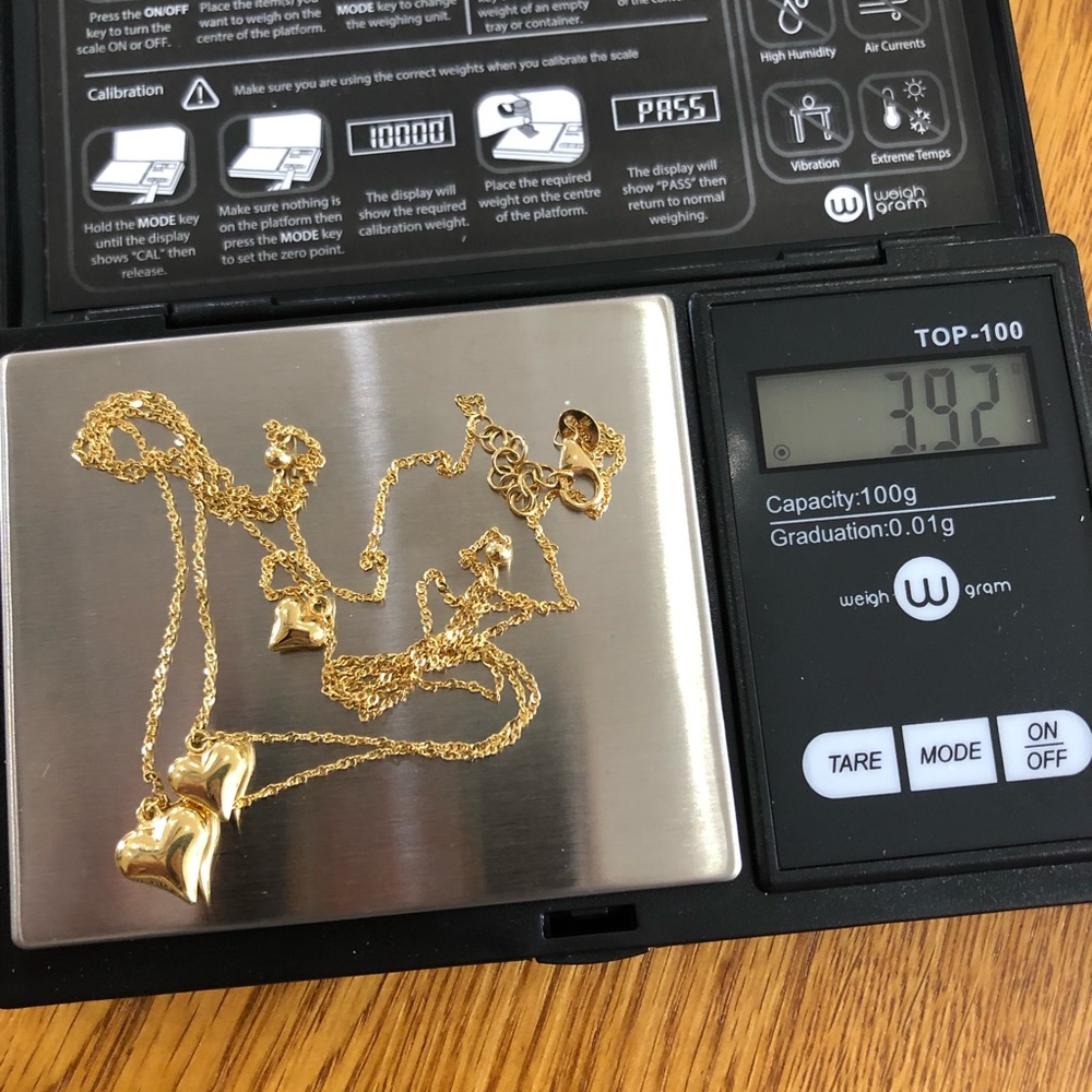 Solid 18k 3 Layered Necklace (not plated)